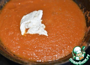 Томатный суп с плавленым сыром